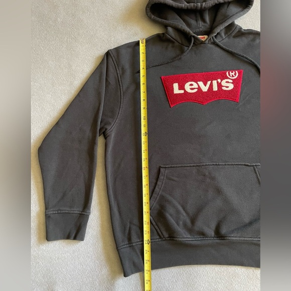 🖤 Levi’s 3D Stitched Logo Pullover Hoodie Men’s Size Large – Black Sweatshirt - Picture 3 of 6